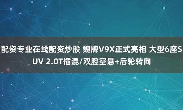 配资专业在线配资炒股 魏牌V9X正式亮相 大型6座SUV 2.0T插混/双腔空悬+后轮转向